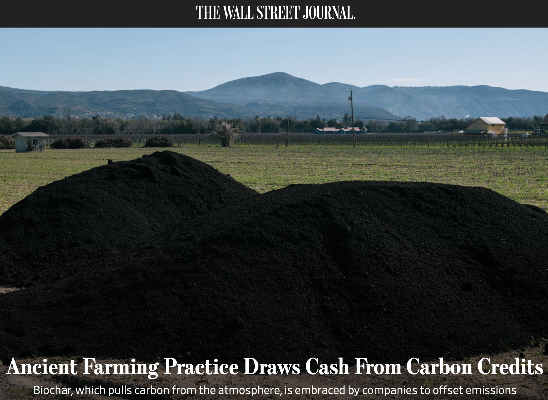 Pacific Biochar in Wall Street Journal