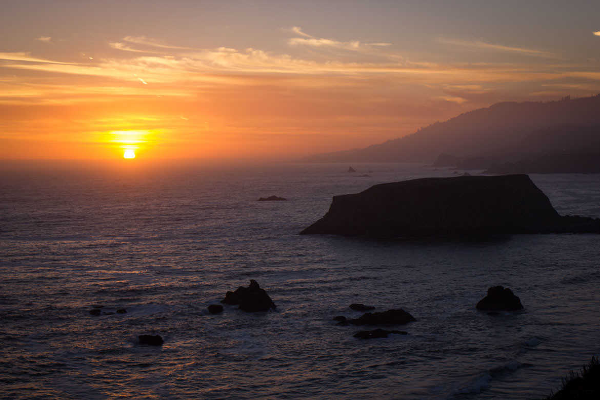 sunset over the pacific